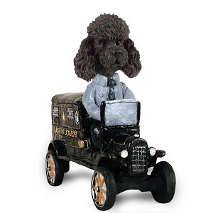 Black Poodle with Sport Cut Paddy Wagon Doogie Collectible Dog Figurine