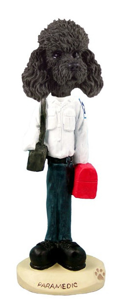 Black Poodle with Sport Cut Paramedic Doogie Collectible Dog Figurine