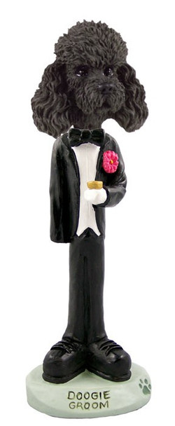 Black Poodle with Sport Cut Groom Doogie Collectible Dog Figurine