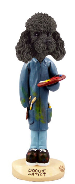Black Poodle with Sport Cut Artist Doogie Collectible Dog Figurine