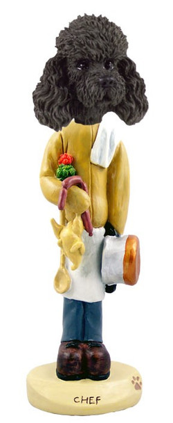 Black Poodle with Sport Cut Chef Doogie Collectible Dog Figurine