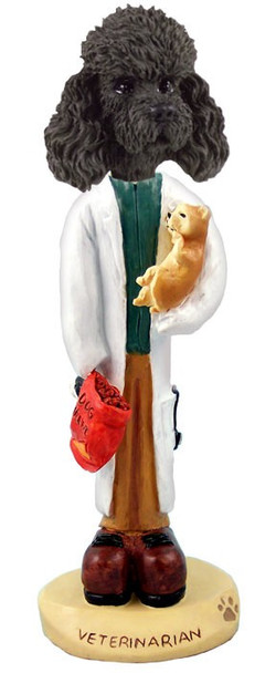 Black Poodle with Sport Cut Veterinarian Doogie Collectible Dog Figurine