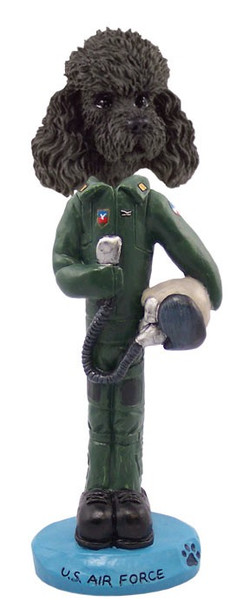 Black Poodle with Sport Cut U S Air Force Doogie Collectible Dog Figurine