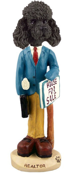 Black Poodle with Sport Cut Male Realtor Doogie Collectible Dog Figurine