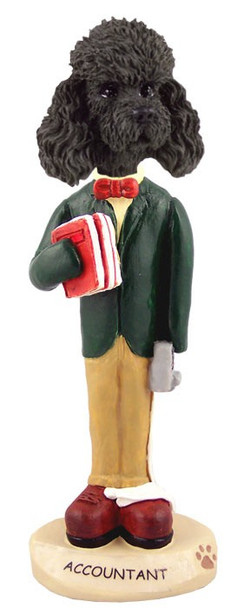 Black Poodle with Sport Cut Accountant Doogie Collectible Dog Figurine
