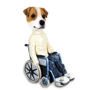 Jack Russell Terrier Wheelchair Doogie Collectible Dog Figurine