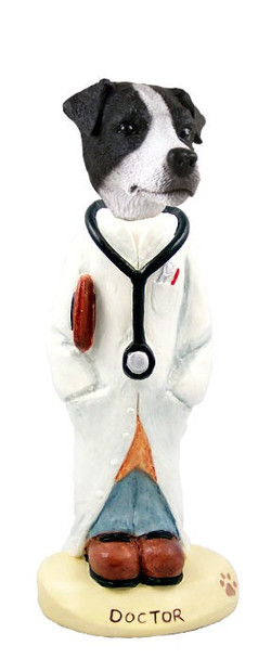 Black & White Smooth Coat Jack Russell Terrier Doctor Doogie Collectible Dog Figurine