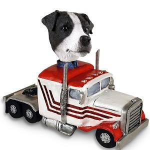 Black & White Smooth Coat Jack Russell Terrier Truck Tractor Doogie Collectible Dog Figurine