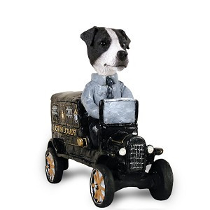 Black & White Smooth Coat Jack Russell Terrier Paddy Wagon Doogie Collectible Dog Figurine