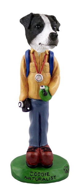 Black & White Smooth Coat Jack Russell Terrier Naturalist Doogie Collectible Dog Figurine