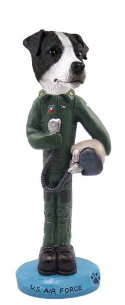 Black & White Smooth Coat Jack Russell Terrier U S Air Force Doogie Collectible Dog Figurine