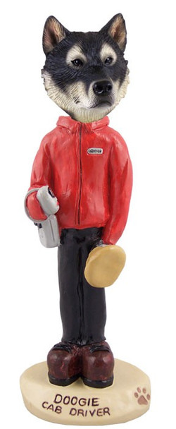 Alaskan Malamute Cab Driver Doogie Collectible Dog Figurine