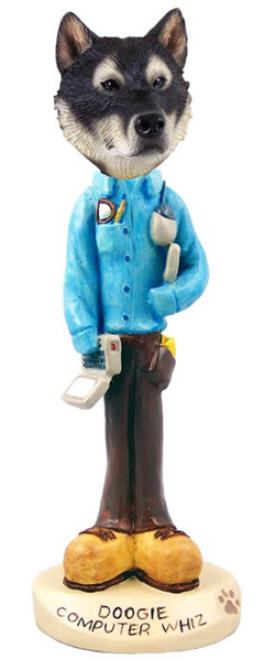 Alaskan Malamute Computer Whiz Doogie Collectible Dog Figurine