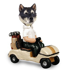 Alaskan Malamute Golf Cart Doogie Collectible Dog Figurine