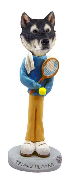Alaskan Malamute Tennis Player Doogie Collectible Dog Figurine