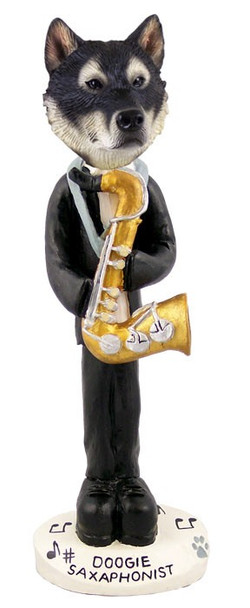 Alaskan Malamute Saxophonist Doogie Collectible Dog Figurine