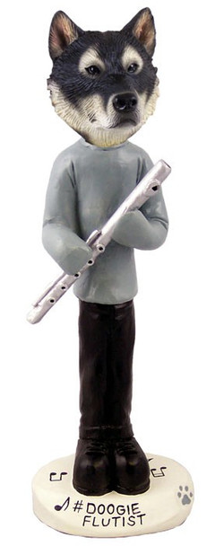 Alaskan Malamute Flutist Doogie Collectible Dog Figurine