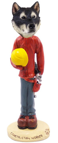 Alaskan Malamute Construction Worker Doogie Collectible Dog Figurine