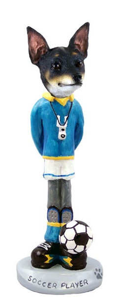 Rat Terrier Soccer Doogie Collectible Dog Figurine