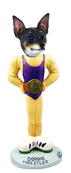 Rat Terrier Wrestler Doogie Collectible Dog Figurine