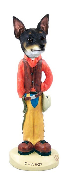 Rat Terrier Cowboy Doogie Collectible Dog Figurine