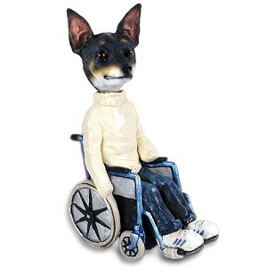 Rat Terrier Wheelchair Doogie Collectible Dog Figurine