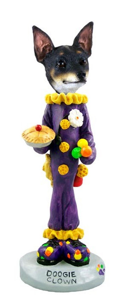 Rat Terrier Clown Doogie Collectible Dog Figurine