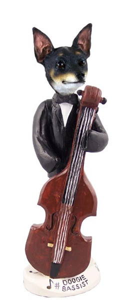 Rat Terrier Bassist Doogie Collectible Dog Figurine