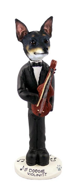 Rat Terrier Violinist Doogie Collectible Dog Figurine