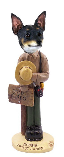 Rat Terrier Forest Ranger Doogie Collectible Dog Figurine
