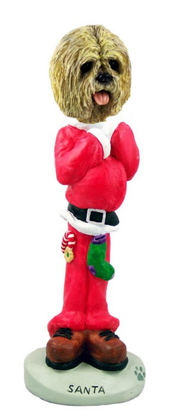 Blonde Lhasa Apso Santa Doogie Collectible Dog Figurine