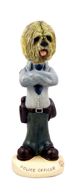 Blonde Lhasa Apso Police Doogie Collectible Dog Figurine