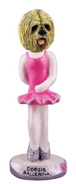 Blonde Lhasa Apso Ballerina Doogie Collectible Dog Figurine