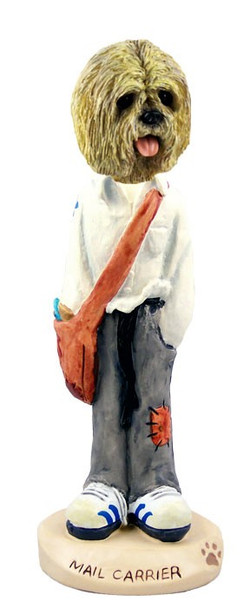Blonde Lhasa Apso Mail Carrier Doogie Collectible Dog Figurine