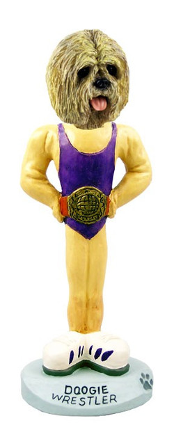 Blonde Lhasa Apso Wrestler Doogie Collectible Dog Figurine
