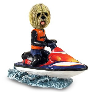 Blonde Lhasa Apso Jet Ski Doogie Collectible Dog Figurine