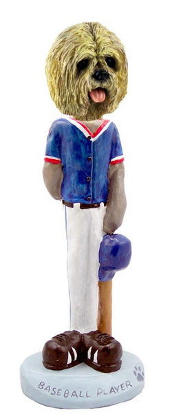 Blonde Lhasa Apso Baseball Doogie Collectible Dog Figurine