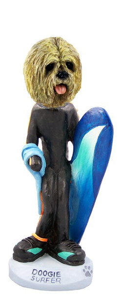 Blonde Lhasa Apso Surfer Doogie Collectible Dog Figurine