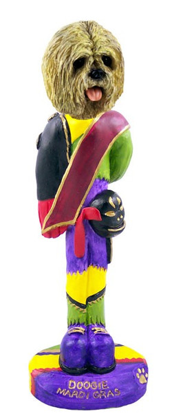 Blonde Lhasa Apso Mardi Gras Doogie Collectible Dog Figurine