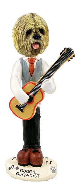 Blonde Lhasa Apso Guitarist Doogie Collectible Dog Figurine