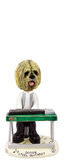 Blonde Lhasa Apso Steel Guitarist Doogie Collectible Dog Figurine