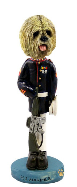 Blonde Lhasa Apso U S Marines Doogie Collectible Dog Figurine