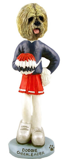 Blonde Lhasa Apso Cheerleader Doogie Collectible Dog Figurine