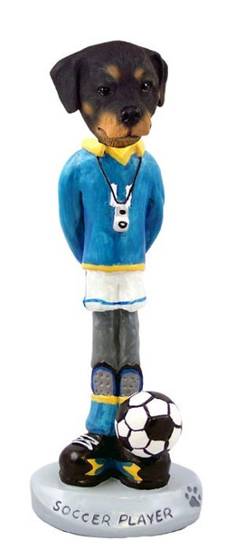 Rottweiler Soccer Doogie Collectible Dog Figurine