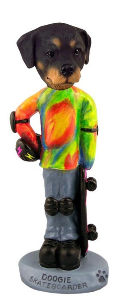 Rottweiler Skateboarder Doogie Collectible Dog Figurine