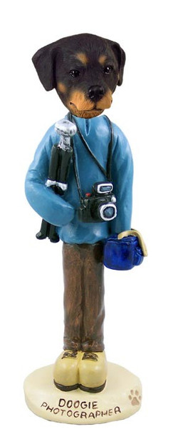 Rottweiler Photographer Doogie Collectible Dog Figurine