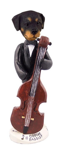 Rottweiler Bassist Doogie Collectible Dog Figurine