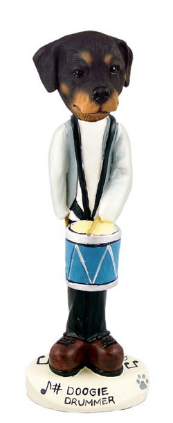 Rottweiler Drummer Doogie Collectible Dog Figurine