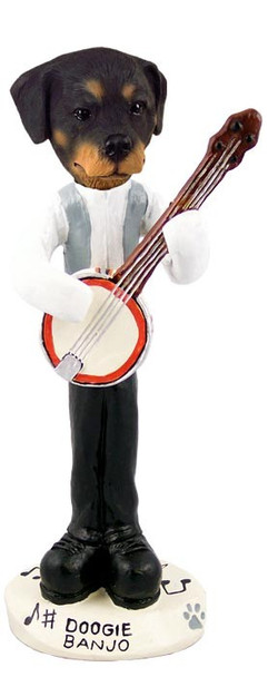 Rottweiler Banjo Doogie Collectible Dog Figurine