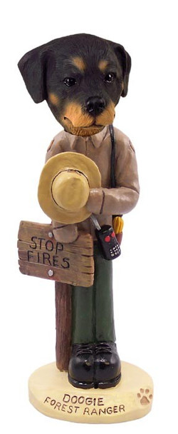 Rottweiler Forest Ranger Doogie Collectible Dog Figurine